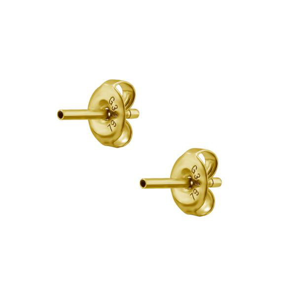 24K GOLD PVD SS316L INTERNAL EARSTUD PIN BY PAIR (0.8MM INT.)