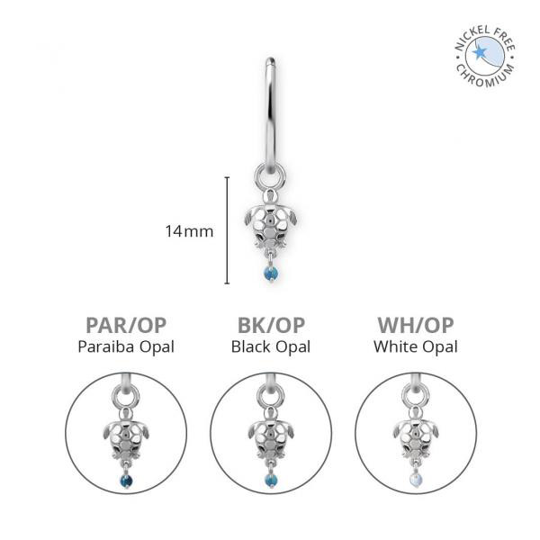 CoCr NF SEA TURTLE CHARMS SET W. LAB CREATED OPALS