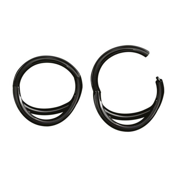 BLACK PVD SS316L HINGED RING (DOUBLE)
