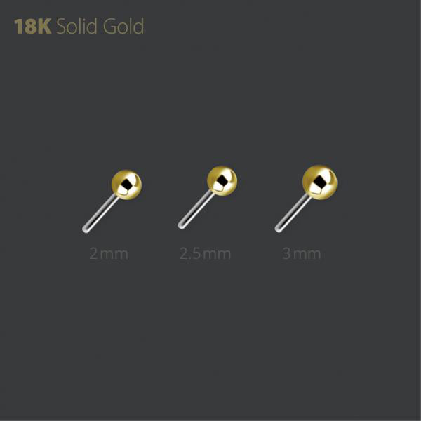 18K GOLD BALL ATTACHMENT FOR THREADLESS SYSTEM