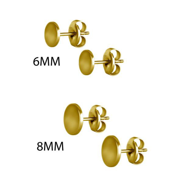 24K GOLD PVD SS316L EAR STUDS (RD DISC) (PAIR)