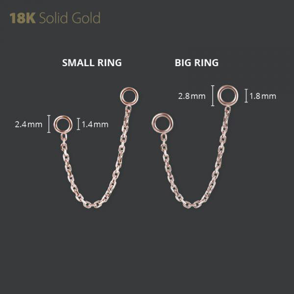 18K ROSE GOLD CONNECTING CHAIN FOR CLICKERS