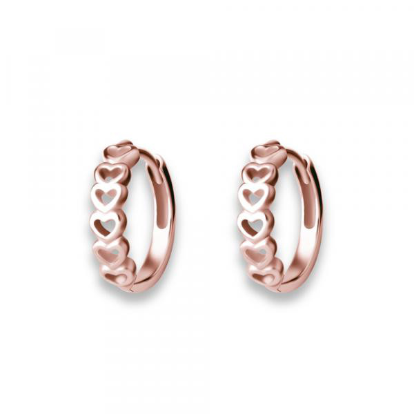 ROSE GOLD PVD SS316L HOOP EARRINGS (HEARTS)