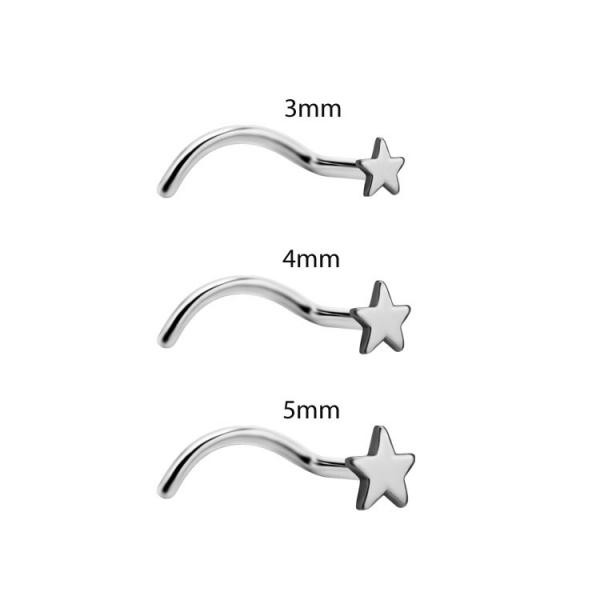 TITANIUM CURVED NOSE STUDS (STAR)