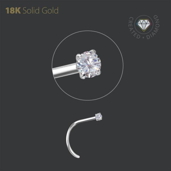 18K WHITE GOLD NOSESTUDS SET WITH LAB CREATED DIAMONDS (2MM)