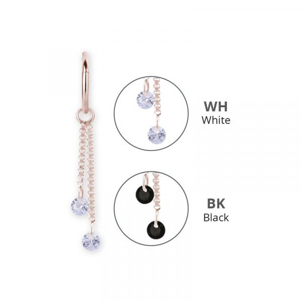 ROSE GOLD PVD SS316L CHAIN CHARM FOR HINGED SEGMENT RINGS