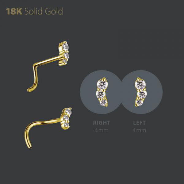 18K GOLD NOSESTUD SET W. PREMIUM ZIRCONIA