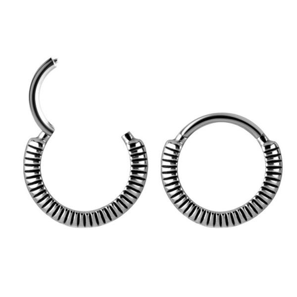 SS316L CLICKER WITH 3D FEATHER TEXTURE