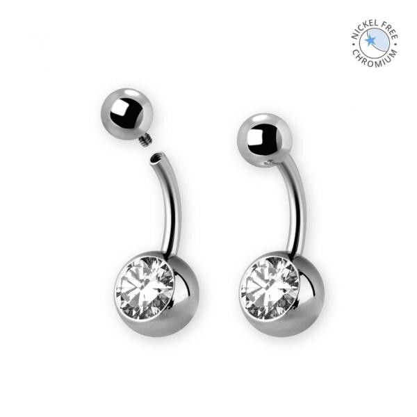 CoCr PVD TIT. JEWELLED INTERNAL BANANA SET W. PREMIUM ZIRCONIA