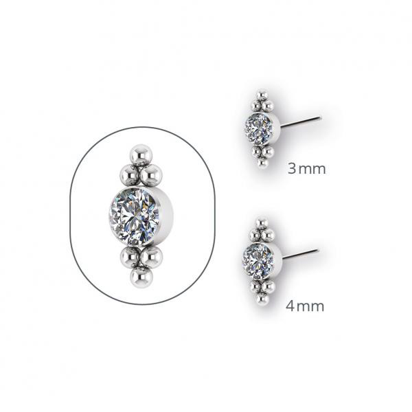 TITANIUM THREADLESS MICRO JEWELLED CLUSTERS ATTACHMEN SET W. PREMIUM ZIRCONIA