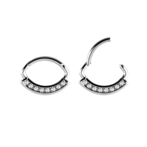 SS316L HINGED SEPTUM/DAITH RING W. PREMIUM GEMS(CHANNEL SET)