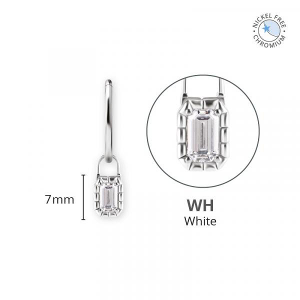 CoCr NF CLICKER CHARMS SET W. EMERALD CUT PREMIUM ZIRCONIA