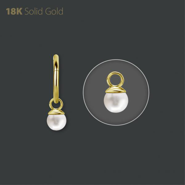 18K GOLD CHARM SET WITH FRESHWATER PEARL