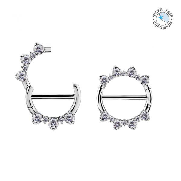 CoCr NF DOUBLE HINGE NIPPLE CLICKER RING SET W. PREMIUM ZIRCONIA