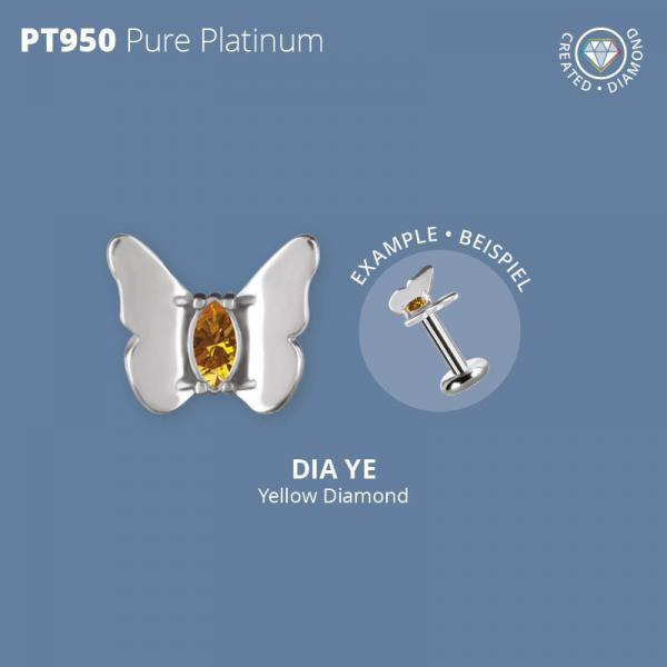 PLATINUM 950 INTERNAL MICRO ATTACHMENT SET WITH LAB CREATED DIAMONDS