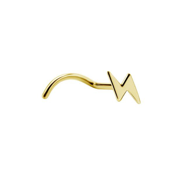 24K GOLD PVD TITANIUM CURVED NOSE STUDS (FLASH)