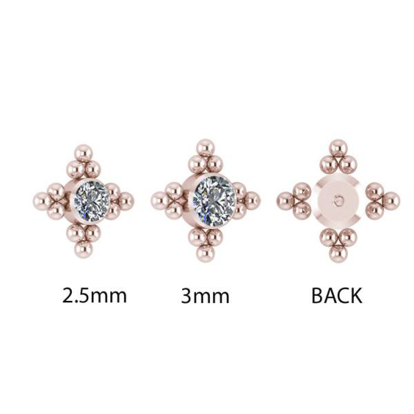 ROSE GOLD PVD TITANIUM CLUSTER INTERNAL MICRO ATT. SET W. PREMIUM CRYSTALS