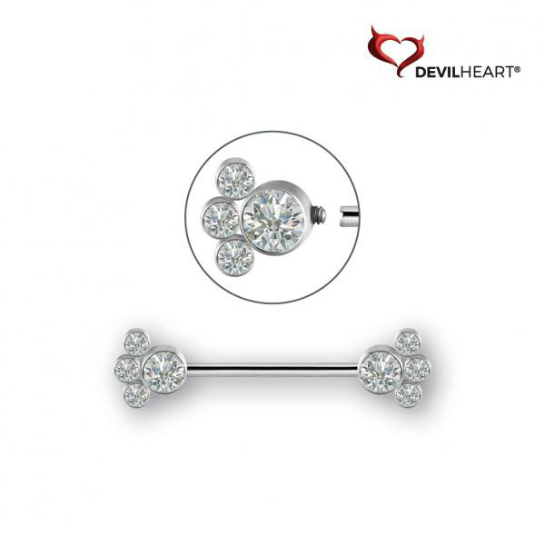 TITANIUM JEWELLED NIPPLE BARBELLS SET WITH PREMIUM ZIRCONIA