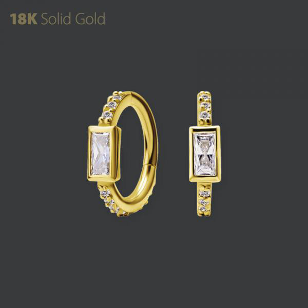 18K GOLD HINGED RING SET W. PREMIUM ZIRCONIA