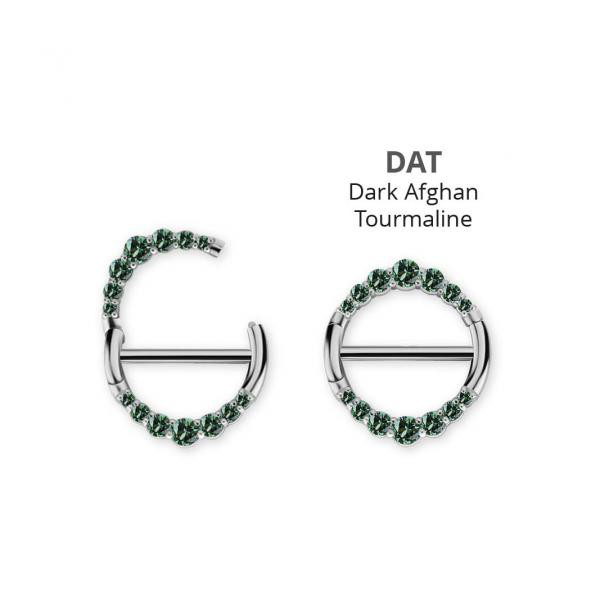 SS316L DOUBLE HINGE NIPPLE CLICKER RING SET W. PREMIUM NANOGEMS