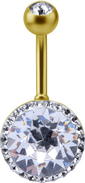 24K GOLD PVD SS316L BANANA WITH PREMIUM CRYSTAL