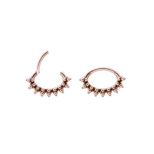 ROSE GOLD PVD SS316L HINGED SEPTUM AND DAITH CLICKER