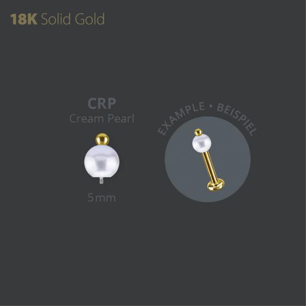 INTERNAL THREADED FRESH WATER PEARL WITH 18K GOLD BALL