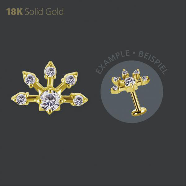 18K GOLD INTERNAL MICRO ATTACHMENT SET W PREMIUM ZIRCONIA