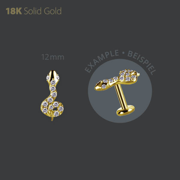 18K GOLD INTERNAL SNAKE MICRO ATTACHMENT SET W. PREMIUM ZIRCONIA
