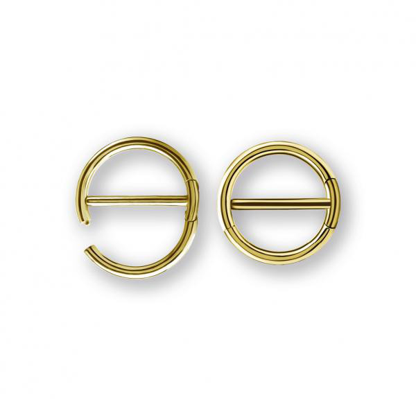 24K GOLD PVD SS316L DOUBLE CLICKER NIPPLE RING