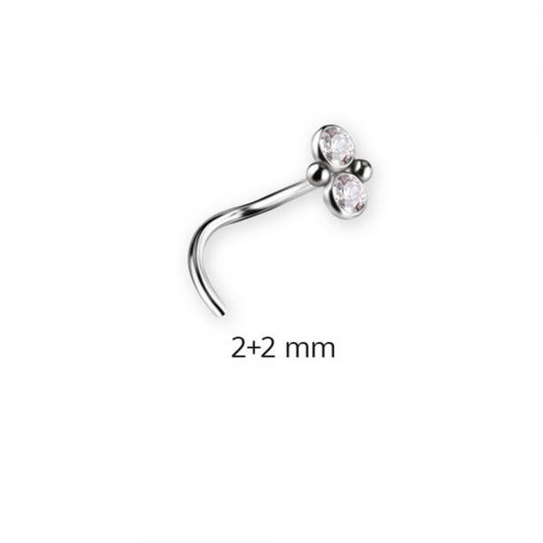 TITANIUM CURVED DISC NOSESTUD SET W. PREMIUM ZIRCONIA