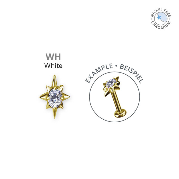 18K GOLD PVD CoCr NF THREADLESS STAR ATTACHMENT SET W. PREMIUM ZIRCONIA