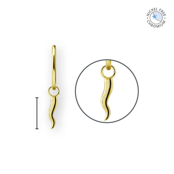 18K GOLD PVD CoCr NF CHILI CHARMS FOR HINGED RINGS