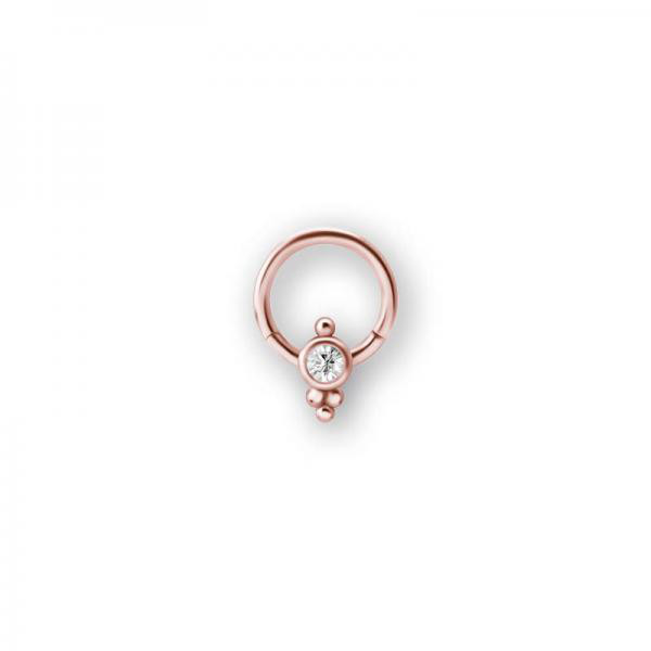 ROSE GOLD PVD SS316L CLUSTER STYLE CLICKER W. EPOXY BACK COVER