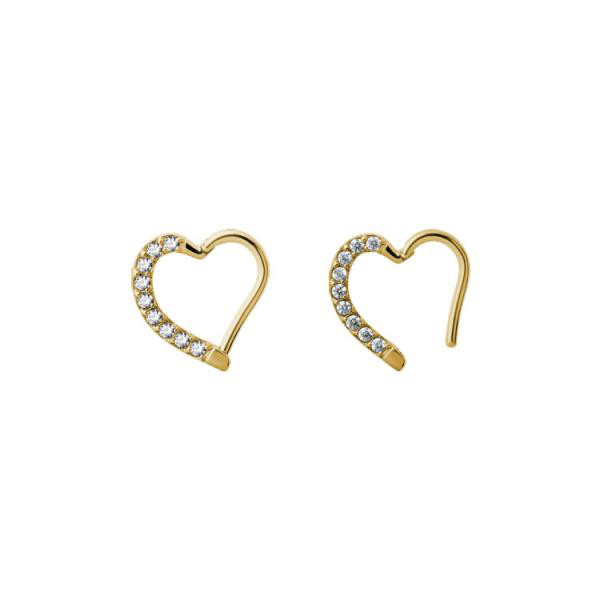 24K GOLD PVD SS316L HINGED HEART RING (PAVE SETTING) PREMIUM ZIRCONIA