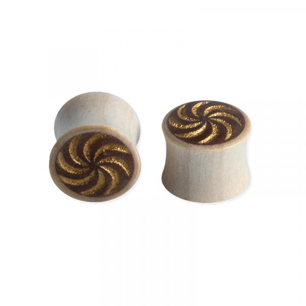 SWIRL GOLD DUAL TONE PLUG 8 MM