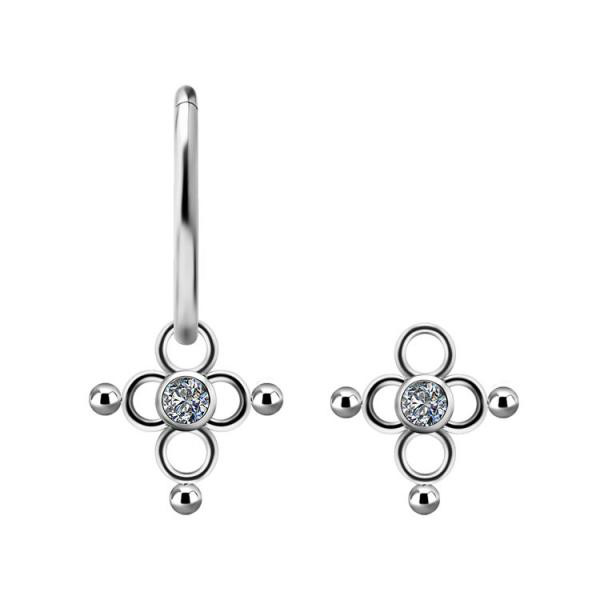 TITANIUM CLUSTER CHARM FOR HINGED RINGS SET W. PREMIUM ZIRCONIA