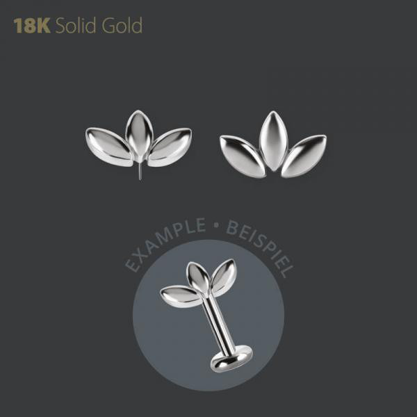 18K WHITE GOLD THREADLESS MARQUISE FAN ATTACHMENT