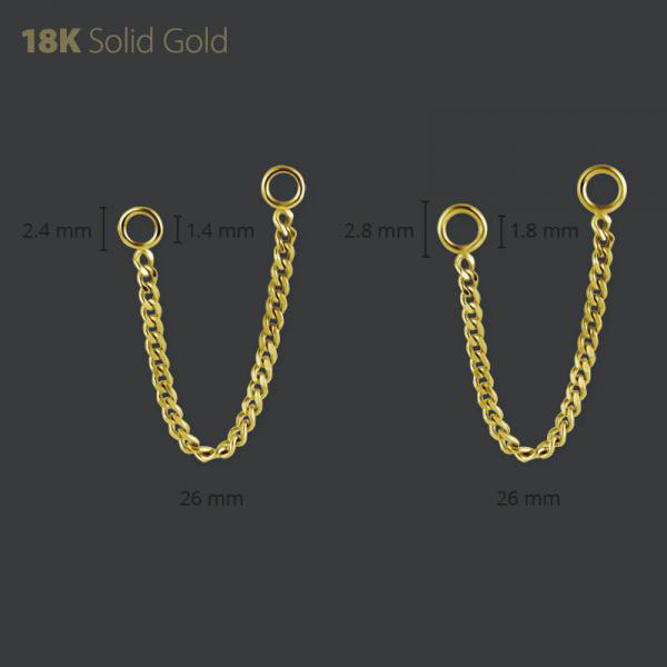 18K GOLD CONNECTING CHAIN FOR CLICKERS