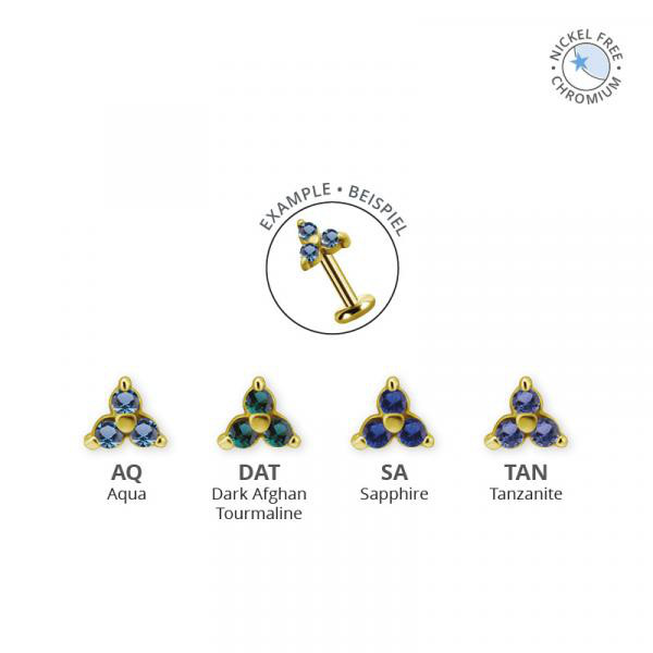 18K GOLD PVD CoCr NF INTERNAL MICRO TRINITY ATTACHMENT SET W. PREMIUM NANO GEMS