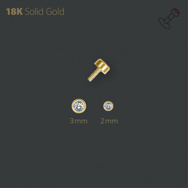 18K GOLD JEWELLED ATTACHMENT FOR BIOPLAST INTERNAL LABRET