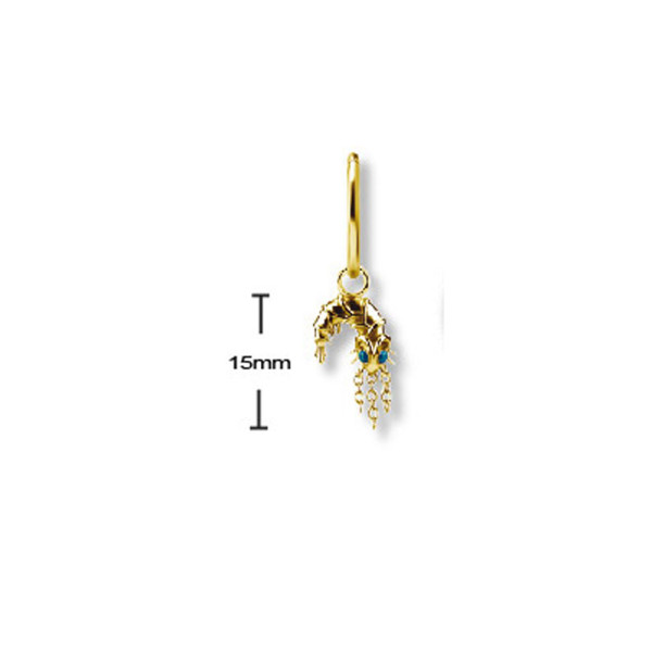 24K GOLD PVD SS316L LOBSTER CHARMS SET W. LAB CREATED OPAL