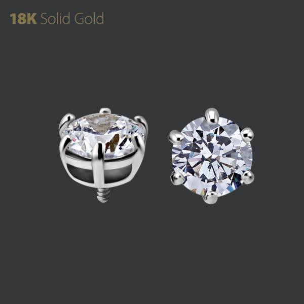 18K WHITE GOLD INTERNAL TOP BALL FOR BELLY BANANAS