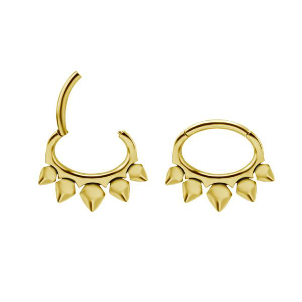 24K GOLD PVD SS316L HINGED SEPTUM AND DAITH CLICKER