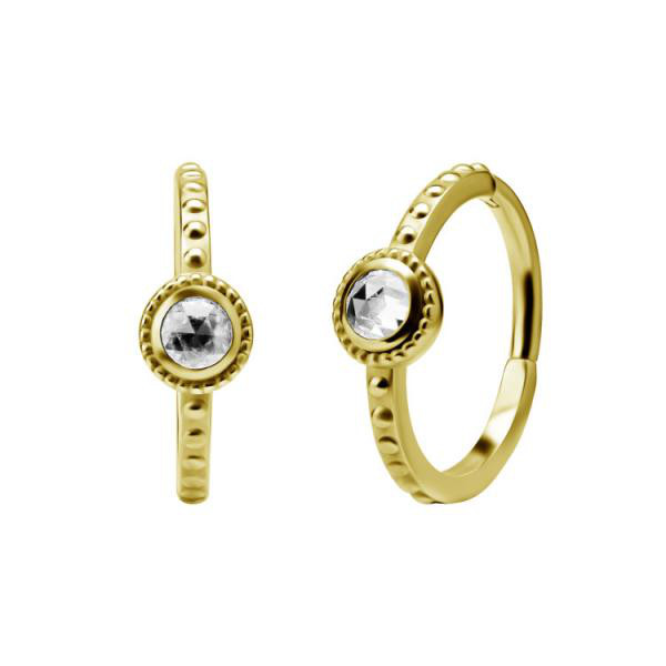 24K GOLD PVD SS316L HINGED CONCH RING SET W. ROSE CUT CUBIC ZIRCONIA