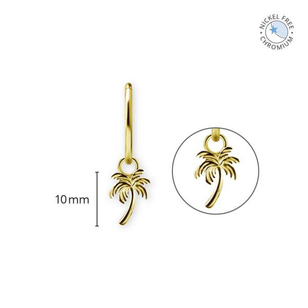 18K GOLD PVD CoCr NF PALM TREE CHARMS FOR HINGED RINGS