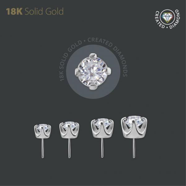 18K WHITEGOLD THREADLESS ATT. SET W. PREMIUM CREATED DIAMONDS