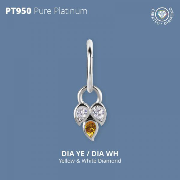 PLATINUM 950 CHARM SET W. LAB CREATED DIAMONDS