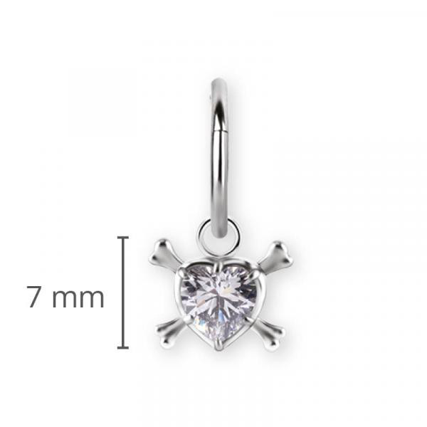 SS316L PUNK MY HEART CHARM FOR HINGED SEGMENT RING