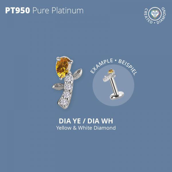 PLATINUM 950 INTERNAL MICRO ATTACHMENT SET W. CREATED DIAMONDS